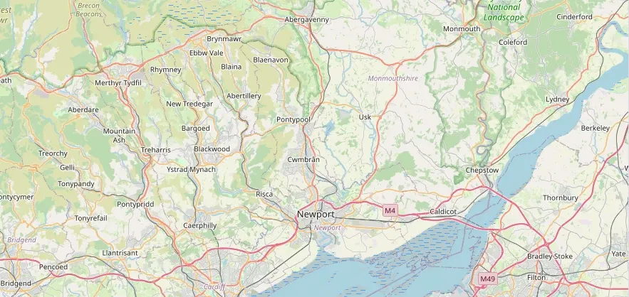 Map of the Gwent area we cover